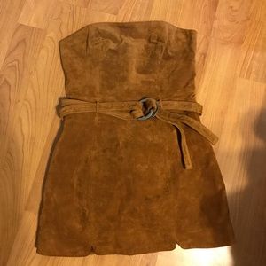 Free People Suede strapless Minidress